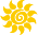Logo der Sonnendörfer. Eine gelbe Sonne